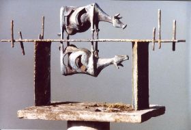 Auf der Brücke 2001, Bronze, 73 cm
